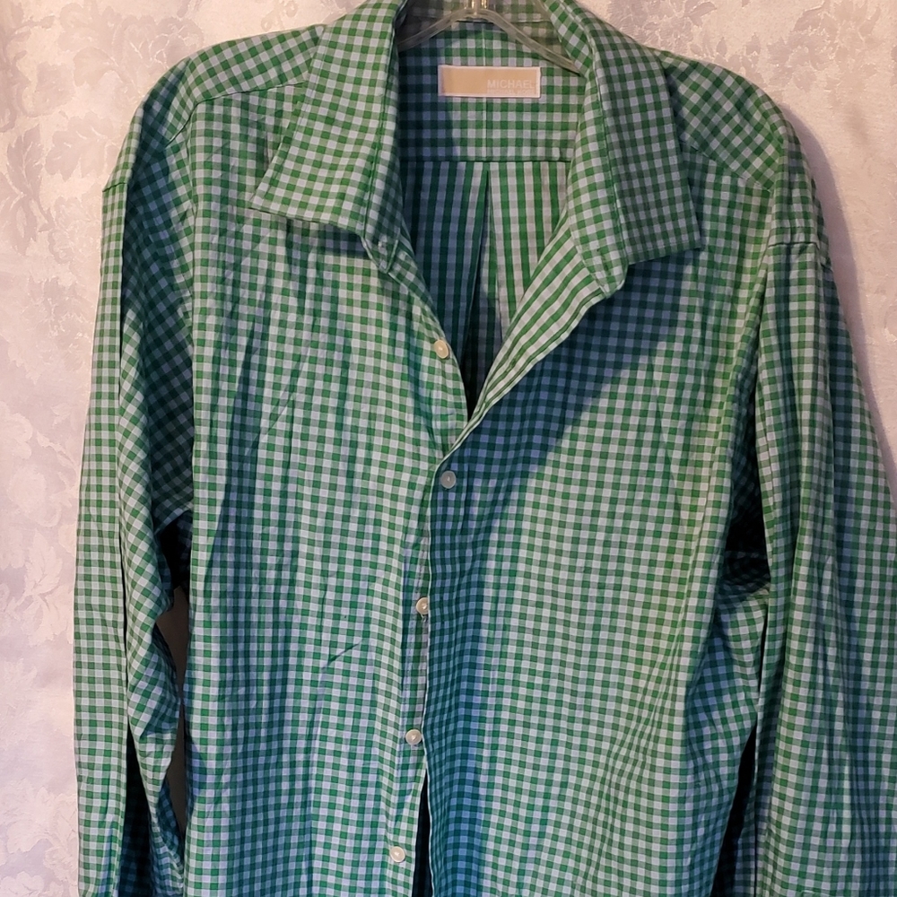 👔 Michael Kors Green & White Gingham Shirt - Picture 8 of 9